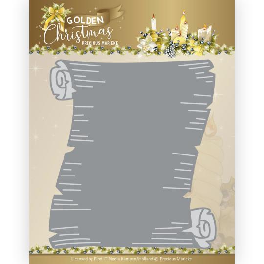 Stanzschablone - Precious Marieke - Golden Christmas - Schriftrolle 