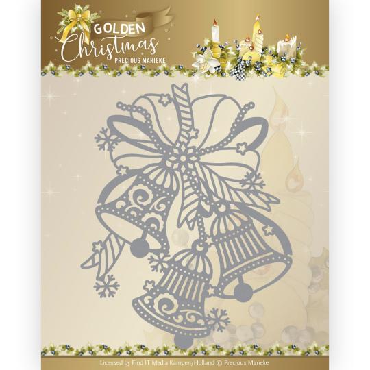 Stanzschablone - Precious Marieke - Golden Christmas - Weihnachts Glocken 