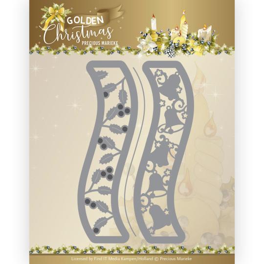Stanzschablone - Precious Marieke - Golden Christmas - Weihnachtsglocken Borde 