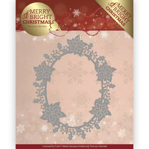 Stanzschablone - Precious Marieke - Merry and Bright Christmas - Weihnachtsstern Oval 