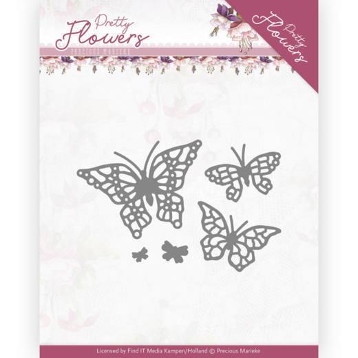 Stanzschablone - Precious Marieke - Pretty Flowers - Schmetterlinge 