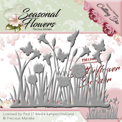 Stanzschablone - Precious Marieke - Seasonal Flowers - Butterblumen Gras 
