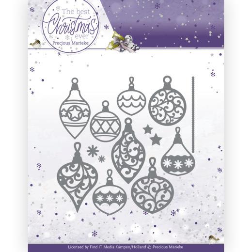 Stanzschablone - Precious Marieke - The Best Christmas Ever - Bündel Weihnachtskugeln 