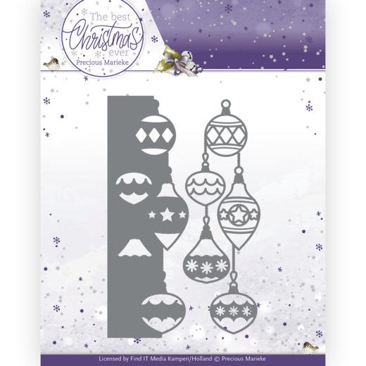 Stanzschablone - Precious Marieke - The Best Christmas Ever - Weihnachtskugel Borde 
