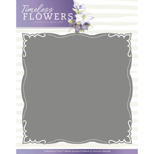 Stanzschablone - Precious Marieke - Timeless Flowers - Geschwungener Rahmen 