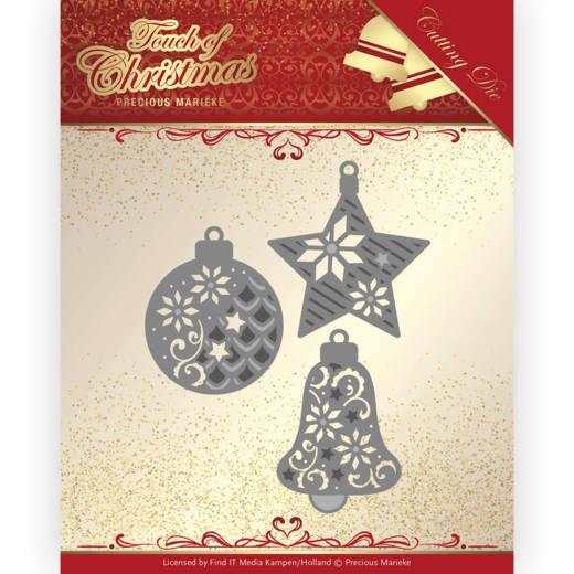 Stanzschablone - Precious Marieke - Touch of Christmas - Weihnachts Kugeln 