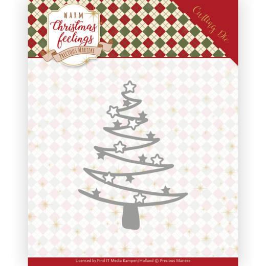 Stanzschablone - Precious Marieke - Warm Christmas Feelings - Sternen Baum 