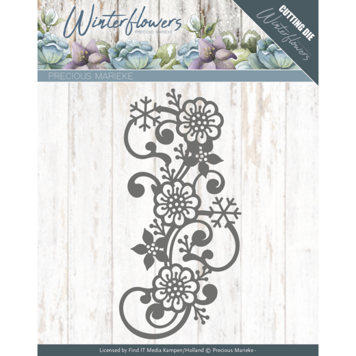 Stanzschablone - Precious Marieke - Winter Flowers - Schneeflocken Blumen Schnörkel 