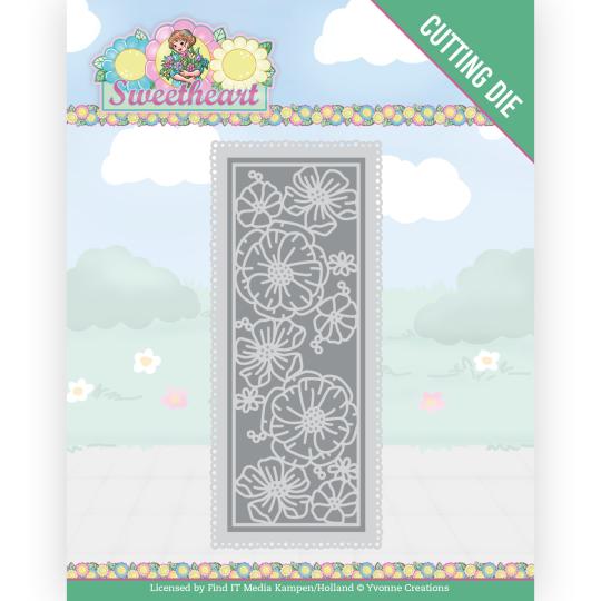 Stanzschablone - Yvonne Creations - Bubbly Girls Sweetheart - Blumen Borde 
