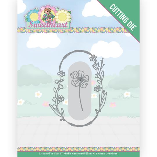 Stanzschablone - Yvonne Creations - Bubbly Girls Sweetheart - Blumen Oval 