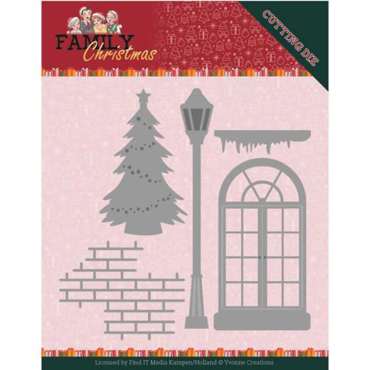 Stanzschablone - Yvonne Creations - Family Christmas - Weihnachtsfenster 
