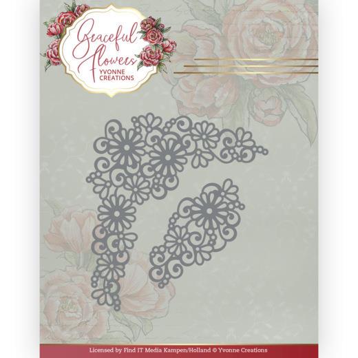 Stanzschablone - Yvonne Creations - Graceful Flowers - Graceful Ecke 