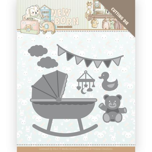 Stanzschablone - Yvonne Creations - Newborn Baby - Wiege 
