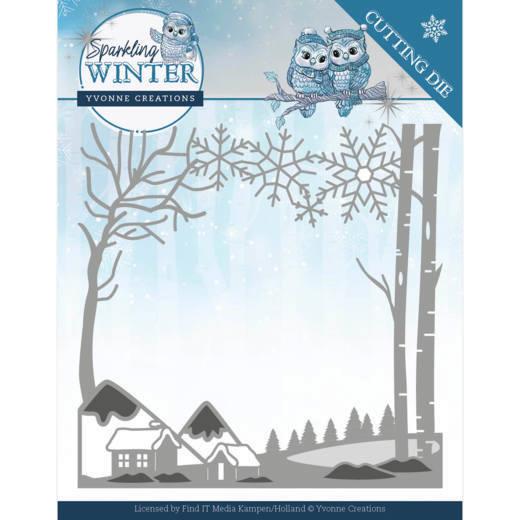 Stanzschablone - Yvonne Creations - Sparkling Winter - Winter Landschaft 