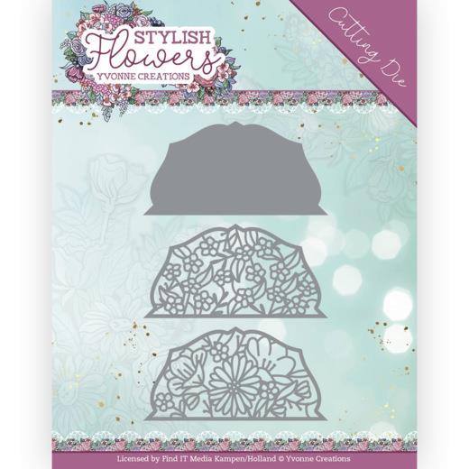 Stanzschablone - Yvonne Creations - Stylisch Flowers - Blumen Halbkreis 