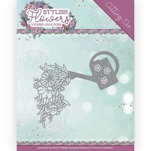 Stanzschablone - Yvonne Creations - Stylisch Flowers - Giesskanne 