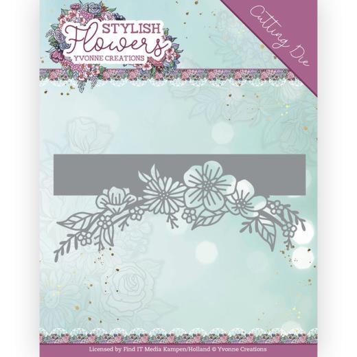 Stanzschablone - Yvonne Creations - Stylisch Flowers - Girlandenrand 