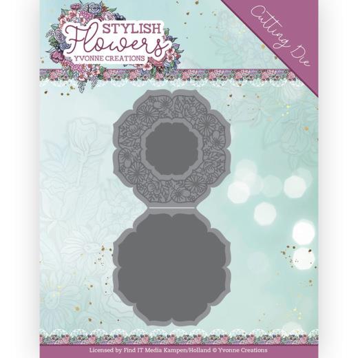 Stanzschablone - Yvonne Creations - Stylisch Flowers - Octagon Blumen Karte 