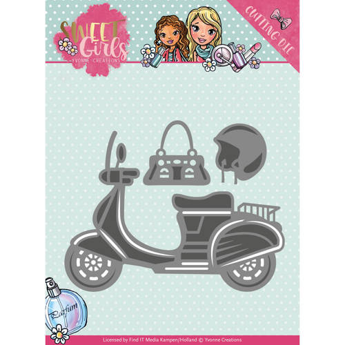 Stanzschablone - Yvonne Creations - Sweet Girls - Scooter / Roller 