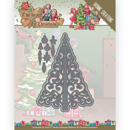 Stanzschablone - Yvonne Creations - The Heart of Christmas - Funkelnder Weihnachtsbaum 