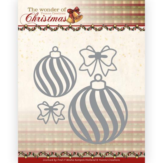 Stanzschablone - Yvonne Creations - The Wonder of Christmas - Weihnachts Kugeln 