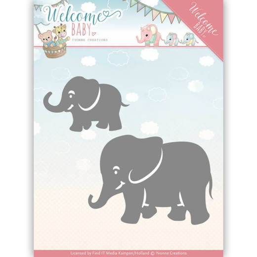 Stanzschablone - Yvonne Creations - Welcome Baby - Baby Elefant 