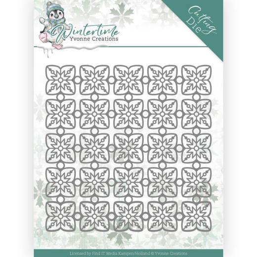 Stanzschablone - Yvonne Creations - Winter Time - Schneeflocken Hintergrund 