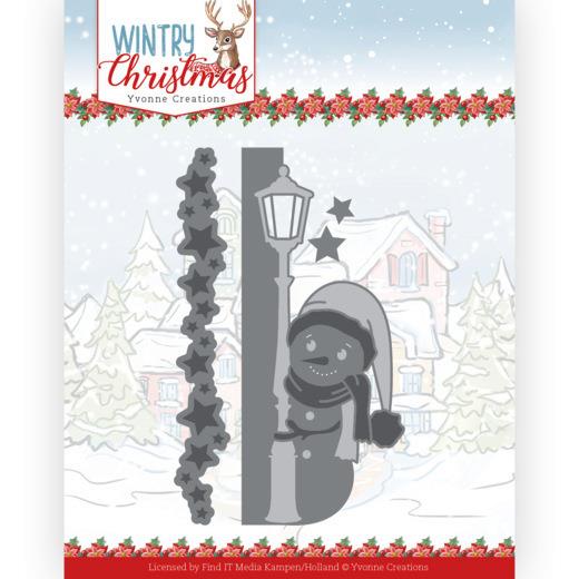 Stanzschablone - Yvonne Creations - Wintry Christmas - Guck-Guck Schneemann 