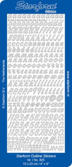 Stickerbogen Alphabet 2: Kursiv 100x230mm 
