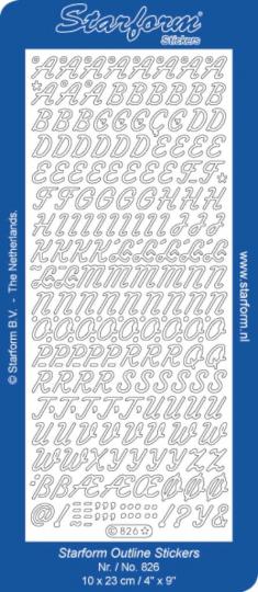 Stickerbogen Alphabet 3: Italic capitals 100x230mm 