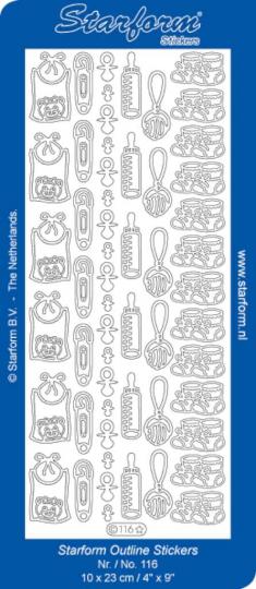 Stickerbogen Baby Dekorationen 2 100x230mm 