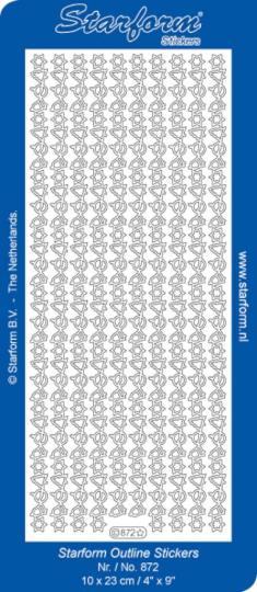 Stickerbogen Bordüre 56: Weihnachten 100x230mm Gold Gold