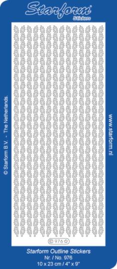 Stickerbogen Bordüre 66: Weihnachten 100x230mm Silber Silber