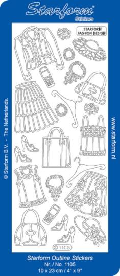 Stickerbogen Fashion: Damenkleidung 1 100x230mm Gold Gold