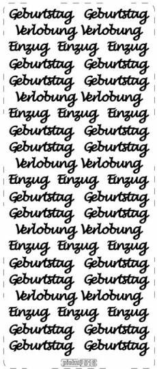 Stickerbogen Geburtstag, Verlobung 100 x 230mm Silber Silber