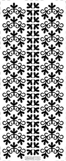 Stickerbogen Häkel Ecken AW 100x230mm Silber Silber