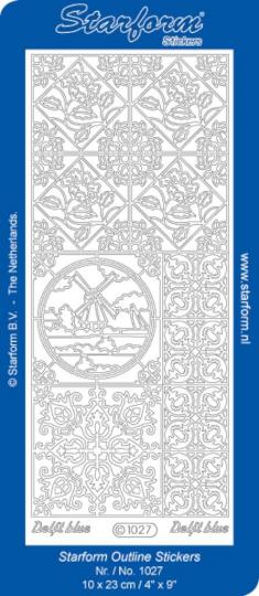Stickerbogen Holland 3: Delft Blau 100x230mm 
