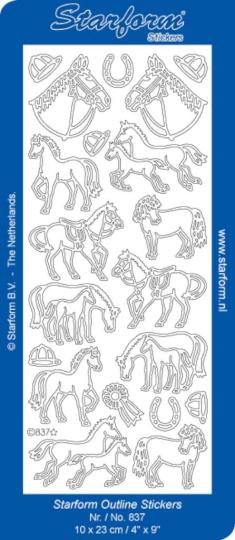 Stickerbogen Horses 1 100x230mm Gold Gold
