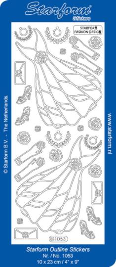 Stickerbogen Kleider 2 100x230mm Gold Gold