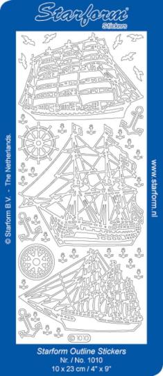 Stickerbogen Maritime: Segelboote 100x230mm Gold Gold