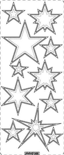 Stickerbogen Sterne 100 x 230mm trans.Silber trans.Silber