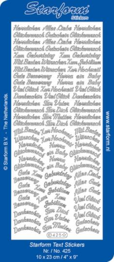 Stickerbogen Text DE: Assorted 1 100x230mm 