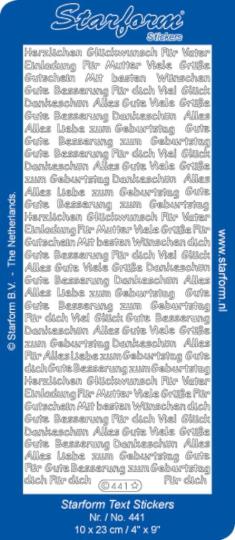 Stickerbogen Text DE: Assorted 3 100x230mm Gold Gold