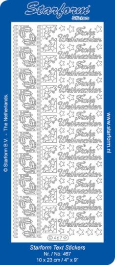 Stickerbogen Text DE Christmas: Frohe Weihnachten 1 100x230mm 
