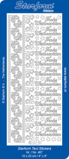 Stickerbogen Text DE Christmas: Frohe Weihnachten 1 100x230mm Gold Gold