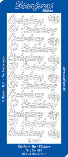 Stickerbogen Text DE: Einladung 6 medium 100x230mm 