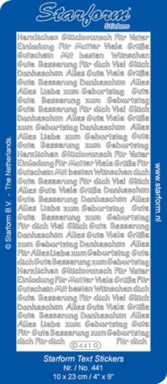 Stickerbogen Text DE: Glückwünsche 3 100x230mm 