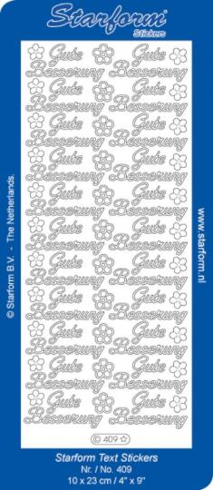Stickerbogen Text DE: Gute Besserung 100x230mm 