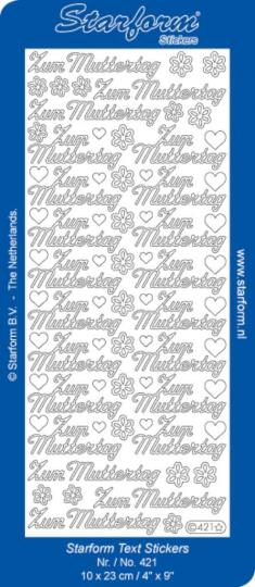 Stickerbogen Text DE: Zum Muttertag 100x230mm 