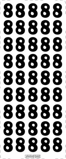 Stickerbogen Zahl 8 100 x 230mm Gold Gold